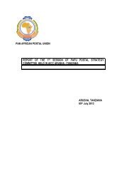 PAN AFRICAN POSTAL UNION REPORT OF THE 1ST ... - upap-papu