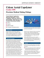 Celcon POM M90 Medical Tubing Fittings - Hi Polymers