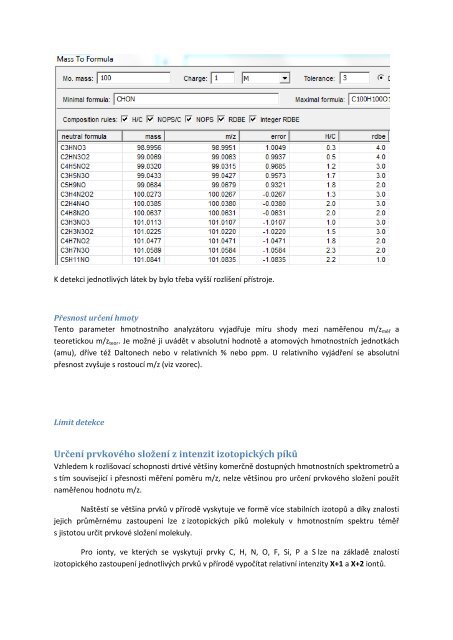 HmotnostnÃ­ spektrometrie (prozatÃ­mnÃ­ uÄebnÃ­ text, srpen ... - EnviMod