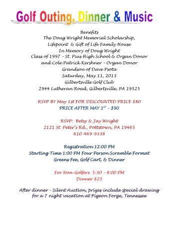 Doug Wright Memorial Scholarship and Lifepoint Golf Outing