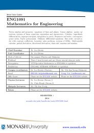 ENG1091 Mathematics for Engineering - User Web Pages - Monash ...