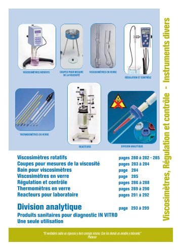 ViscosimÃ¨tres, RÃ©gulation et contrÃ´le - Instruments divers