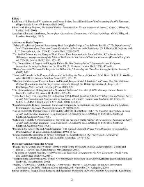 Curriculum Vitae PDF - Holy Spirit: Early Christian Pneumatology