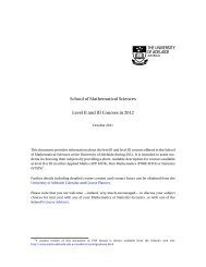 Courses available in 2012 - School of Mathematical Sciences - The ...