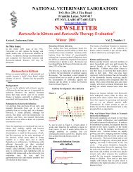 Bartonella - National Veterinary Laboratory, Inc.