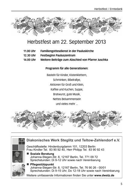 September 2013 - Ev. Paulusgemeinde Lichterfelde