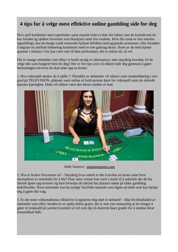 4 tips for å velge mest effektive online gambling side for deg
