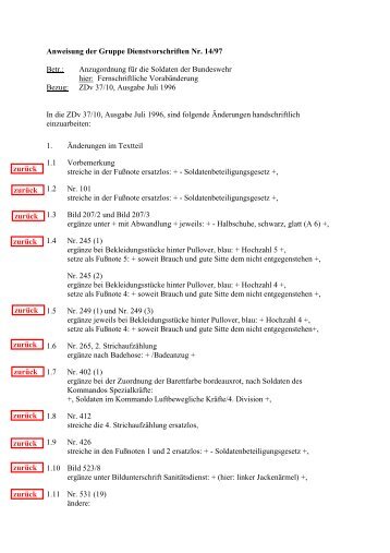 ZDv 37/10 Anzugordnung  für die Soldaten der Bundeswehr