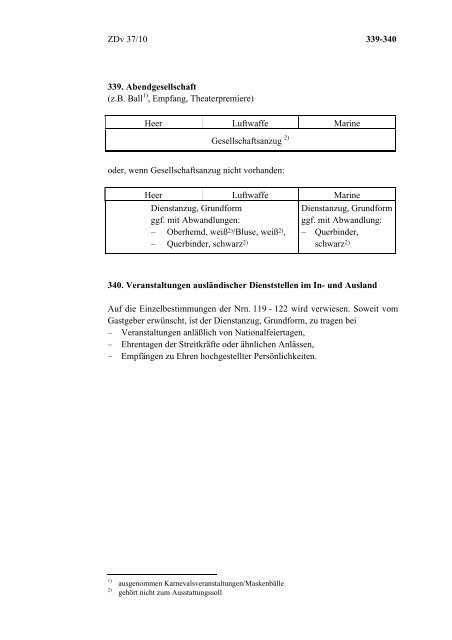 ZDv 37/10 Anzugordnung  für die Soldaten der Bundeswehr