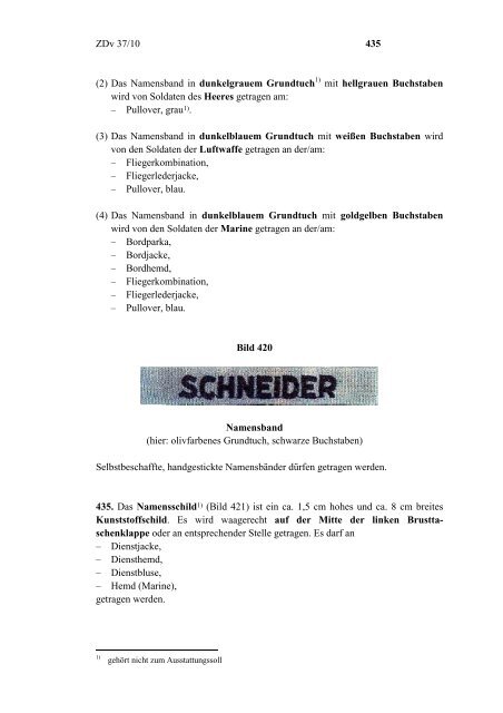 ZDv 37/10 Anzugordnung  für die Soldaten der Bundeswehr