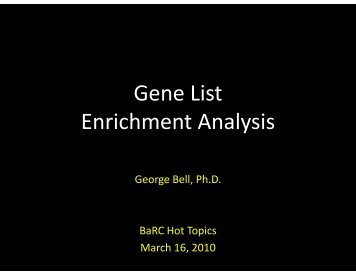 Gene List Enrichment Analysis
