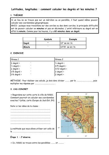 Latitudes, longitudes : comment calculer les degrÃ©s ... - Enseignons.be