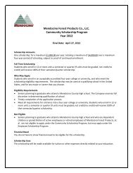 Mendocino Forest Products Co., LLC. Community Scholarship ...