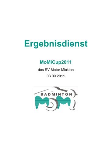 Ergebnisse - Badminton Finsterwalde e. V.