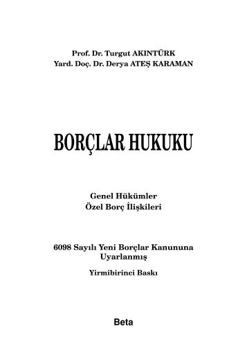 iÃ§indekiler pdf - Hukuk Market