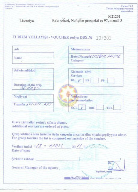 Check sample tourist with tourist voucher letter of invitation - Visa First