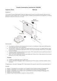 Compito di Automazione industriale del 12/06/2009 Cognome e Nome