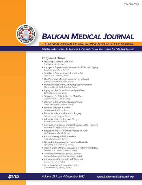 balkan medıcal journal - Balkan Medical Journal