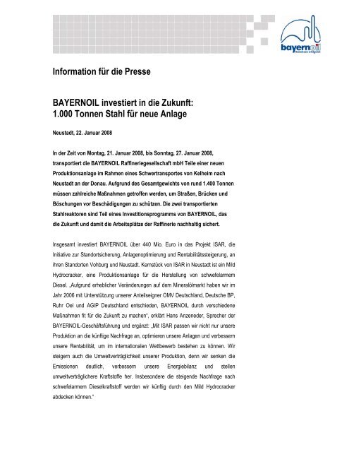 080122 PM Schwertransport Reaktoren.pdf, Seiten 1-3 - Bayernoil ...