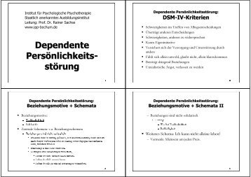 Dependente PersÃ¶nlichkeits- stÃ¶rung - Institut fÃ¼r Psychologische ...