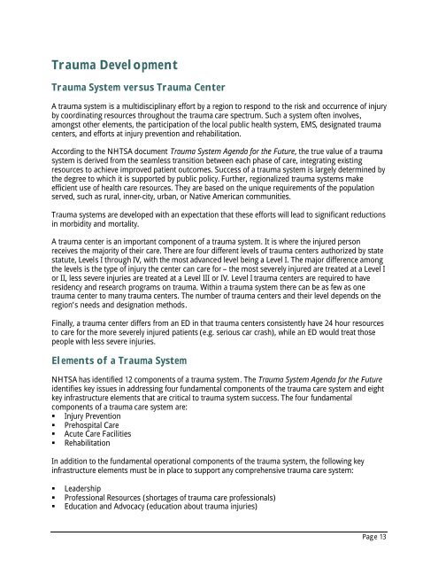 Current Trauma Status Report - Southern Nevada Health District