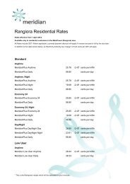 Rangiora Residential Rates - Meridian Energy