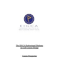 The EIGCA Professional Diploma In Golf Course Design Course ...