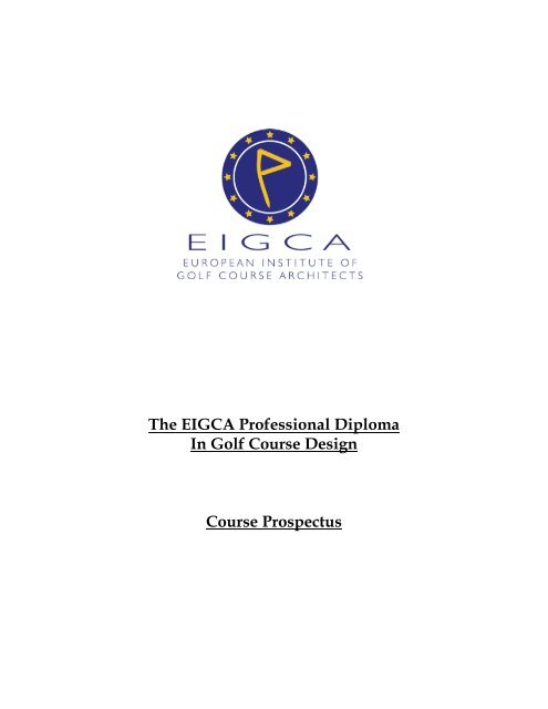 The EIGCA Professional Diploma In Golf Course Design Course ...