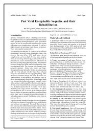 Post Viral Encephalitis Sequelae and their Rehabilitation - IAPMR