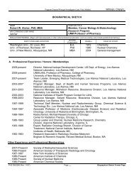 a complete NIH biosketch - UNM Cancer Center - University of New ...