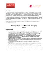 Strategic Buyer Raw Materials & Packaging - VIB