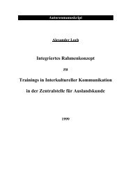 Integriertes Rahmenkonzept zu Trainings in Interkultureller ...