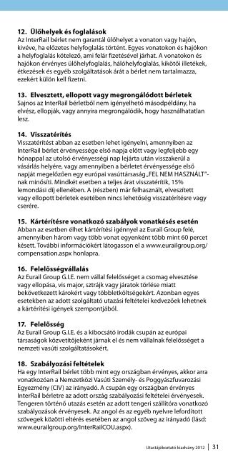 Utastájékoztató kiadvány 2012