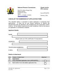 Checklist for PFC Licence - National Pension Commission - PenCom