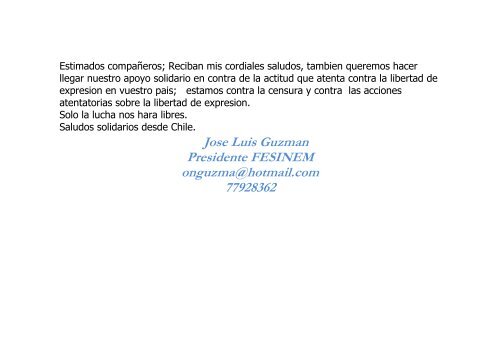 Jose Luis Guzman Presidente FESINEM onguzma@hotmail.com ...