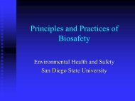 Principles and Practices of Biosafety - San Diego State University