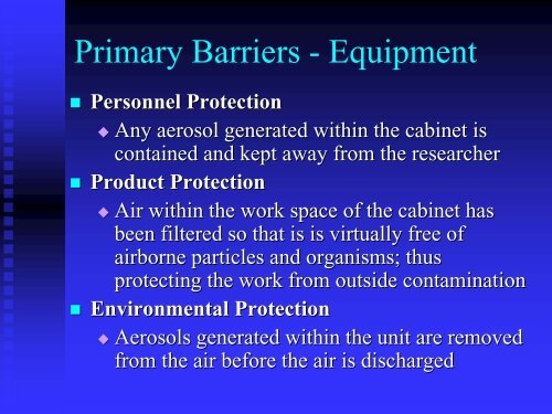 Principles and Practices of Biosafety - San Diego State University