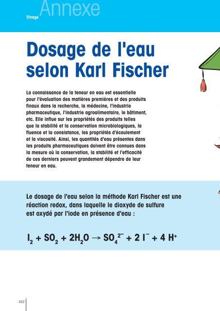 Dosage de l'eau selon Karl Fischer