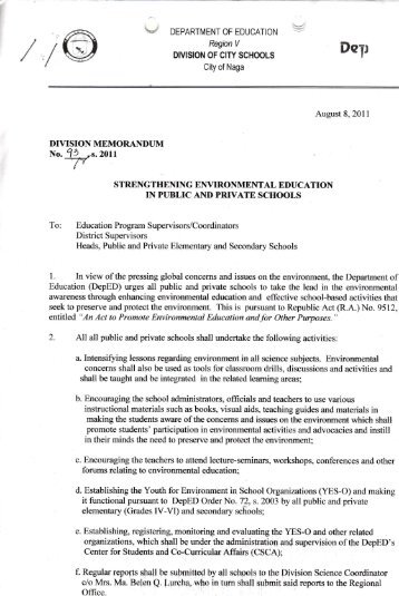 DIVISION MEMORANDUM tUo. 93 -.s.2011 f ... - DepEd Naga City