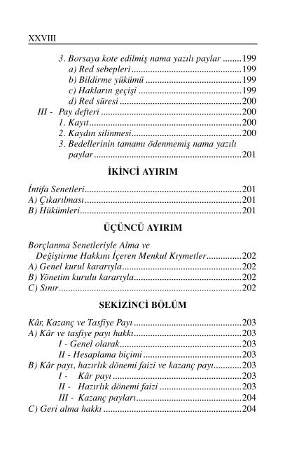 iÃ§indekiler pdf - Hukuk Market