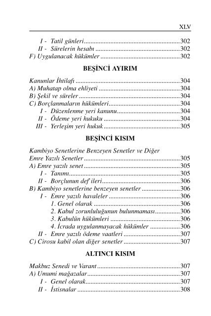 iÃ§indekiler pdf - Hukuk Market