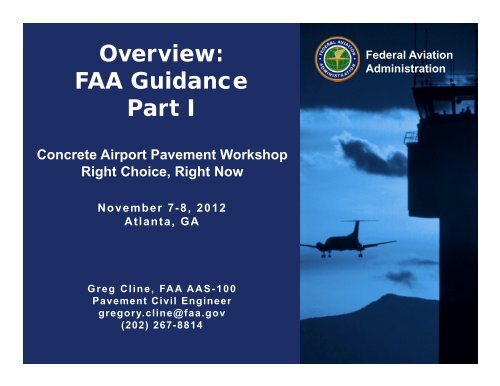 FAA Guidance Part I - American Concrete Pavement Association