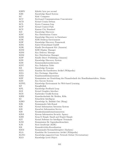 Abkürzungs-Liste ABKLEX - Familie Alex, Weingarten