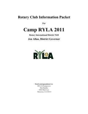 Camp RYLA 2011 - Rotary District 7610