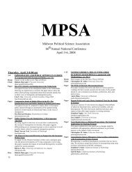 2008 Conference Program - Midwest Political Science Association