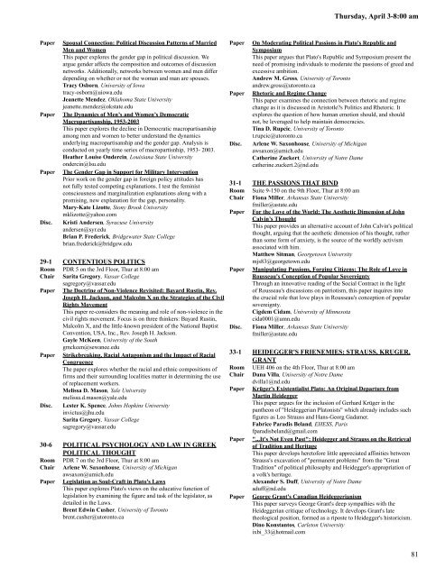 2008 Conference Program - Midwest Political Science Association