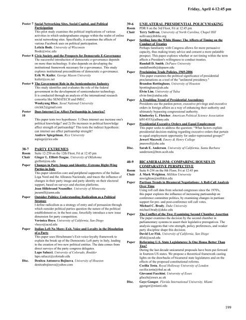 2008 Conference Program - Midwest Political Science Association