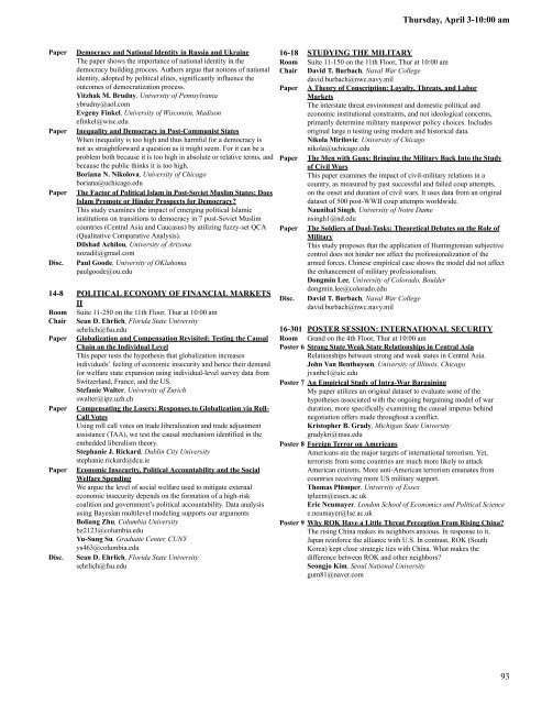 2008 Conference Program - Midwest Political Science Association