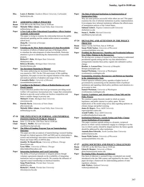 2008 Conference Program - Midwest Political Science Association