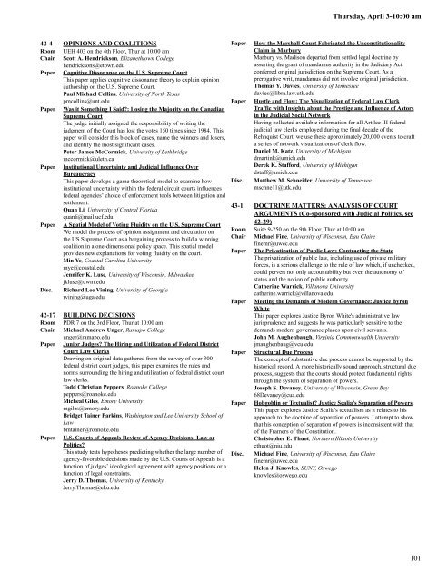 2008 Conference Program - Midwest Political Science Association